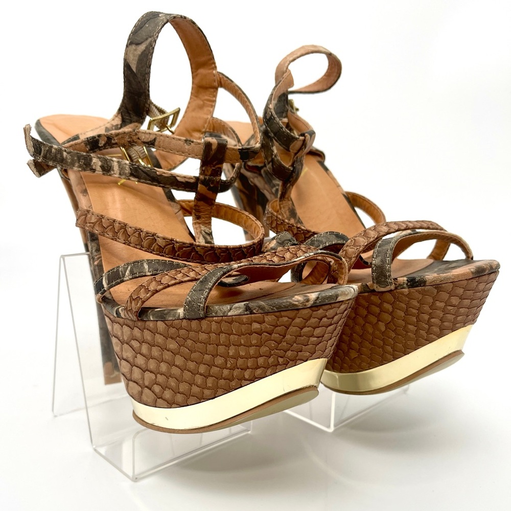 Exotic Paper Fox Strappy Women's Platform Heels